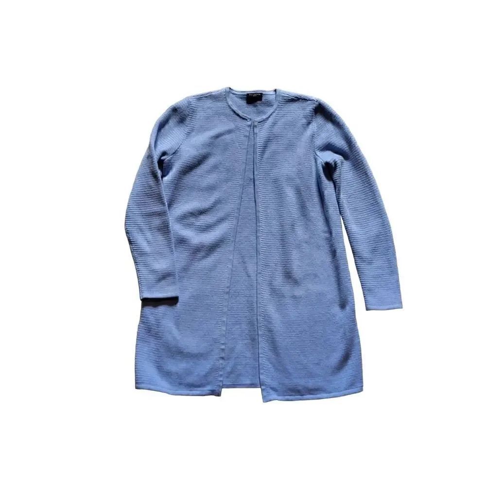 Talbots Textured Open Front Sweater Jacket Cardigan Blue Women's XS